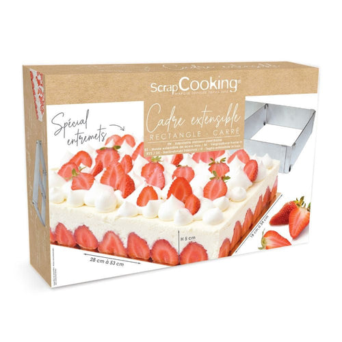 Cadre à pâtisserie extensible – Inox - Cadre pâtisserie - (ScrapCooking)